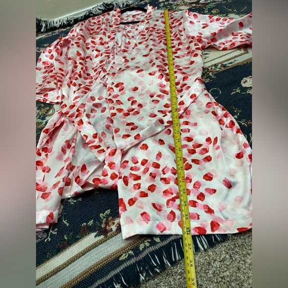 Oscar de la Renta Punk Label Robe Red Pink Valentines sleepwear Women’s Small - Picture 7 of 15